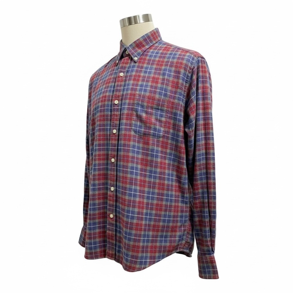 PETER MILLAR ✘ Autumn Soft Beaumont Cotton Sport Button Shirt Red Blue Plaid XL - Picture 6 of 13